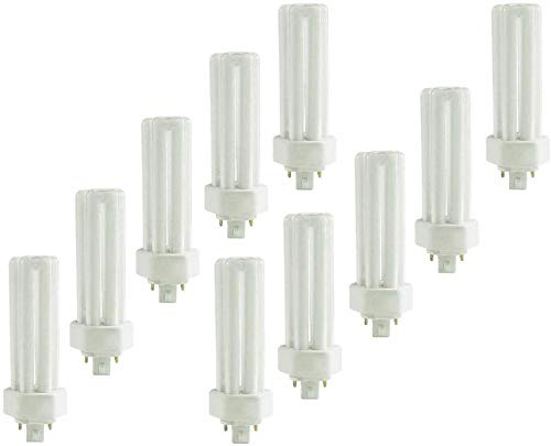 Circle - (10 Pack PLT-42W 4 Pin GX24Q-4-42 Watt Triple Tube, Compact Fluorescent Light Bulb (3000K - Warm White)