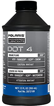 Polaris DOT 4 Brake Fluid for RANGER, RZR, ATV, Snowmobile Models With Hydraulic Brakes, Ultimate Braking Performance, Optimal Brake Lever Response and Sensitivity, 12 Ounce Bottle, Qty 1-2872189