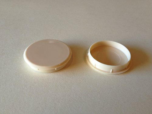 Hinge and Bracket Supplies Pack of 10 35mm Hole Covers for Cupboard Hinge Beige