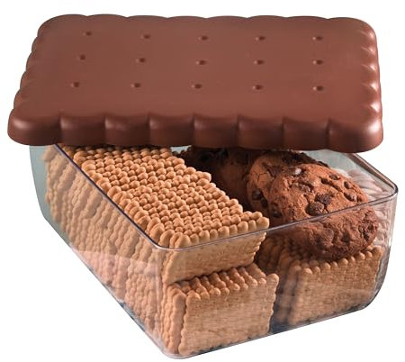 Snips Keksbehälter, Keksdosen, Vorratsdose 2,7 L, Keksbox mit Deckel, luftdicht, Kunststoff, 24,5 x 18,5 x 9,5 cm, Lebensmittelaufbewahrung, Made in Italy