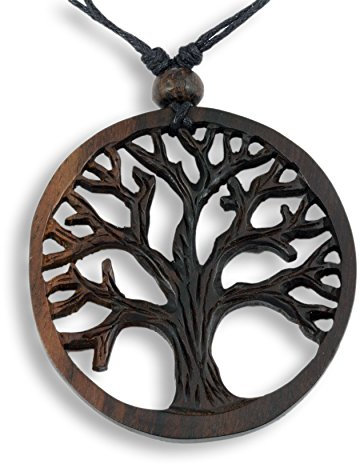Island Piercings Halskette Anhänger aus Holz Baum des Lebens längenverstellbar N267