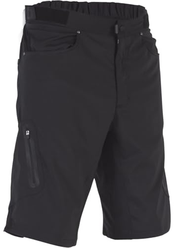 ZOIC Ether Short - 12 Inseam Men's Mountain Bike Cycling Shorts, Black, X-Large
