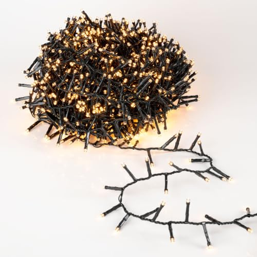 Spetebo LED Büschel Cluster Lichterkette EXTRA warm weiß - 30 m / 1500 LED - Weihnachtsbaum Garten Deko Beleuchtung IP44 mit Stromkabel - Weihnachtsbeleuchtung für Innen + Außen