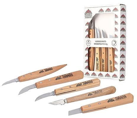 Stubai 512005 Assortimento Coltelli per Scultori, 5 Pezzi