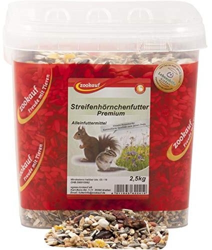 zookauf Nager Futter Premium für Streifenhörnchen im Eimer 2,5 kg