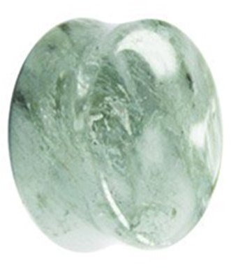 eeddoo Flesh Tunnel Marmor-Optik Weiß Glas 8 mm