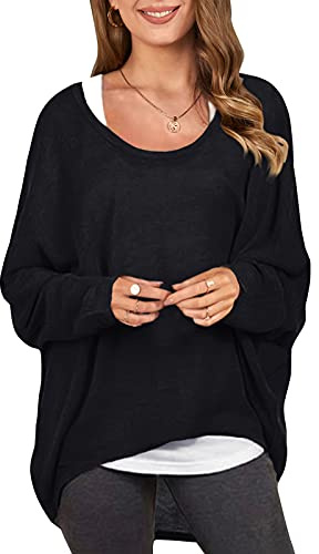 ZANZEA Donna Maglia a Manica Lunga Cardigan Asimmetrico Camicia Pullover Camicetta Superiore Nero 2 IT 48/Asia 2XL