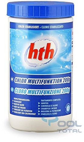 hth 200g Multifunktions Chlortabletten 1,2 kg Dose - 5 Wirkungen in einem Produkt