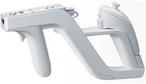 Zapper Gun für Nintendo Wii zum Einsetzen der Fernbedienung und des Nunchucks in der Farbe Weiß