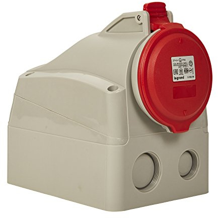 LEGRAND, CEE 32A Aufputzsteckdose, rot 5-polig (3P+N+PE), 6h (400V/32A), Schutzart IP44, IK09, 090162
