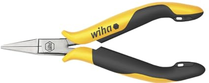 Wiha Flachzange Professional ESD flache, kurze Backen (26806) 120 mm für empfindliche elektronische Bauteile, Schutz von Komponenten durch elektrostatisch ableitendes Werkzeug, dissipativ, Werkzeug mit Oberflächenwiderstand