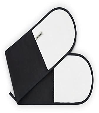 Le Creuset 4-Layered Textile Double Oven Gloves, Stain Resistant, Black, 95001000000000