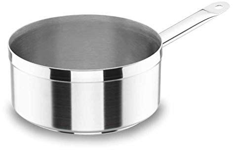 LACOR 54212 - Cazo Recto Chef Luxe 12 Cm Acero Inoxidable - Uso Profesional | En acero inoxidable, para salsas, leche y raciones pequeñas; ideal para cocina profesional y uso diario en casa