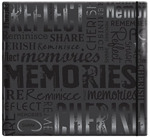 MBI Embossed Gloss Expressions 12.5x13.2 Inch Scrapbook Embossed with Memories, Black (848121)