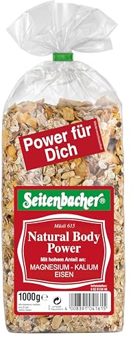 Seitenbacher Müsli Natural-Body-Power I Vollkorn I ohne zugesetzten Zucker I ohne zugesetztes Fett I 3er Pack (3 x 1000 g)