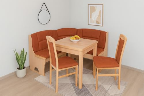 moebel direkt online Truheneckbankgruppe (4teilig) Madrid I buche Natur/Terracotta