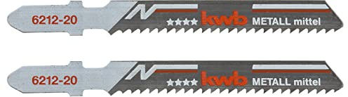 kwb Stichsägeblätter für Metall aus stabilem Bi-Metall, hochelastisch, mit Einnockenschaft (T-Schaft), Einstichzahn, optimale Standzeit, stahlblanke Oberfläche, für feine Schnitte
