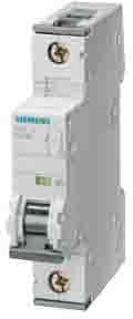Siemens 5SY8 Miniaturüberlastschalter Typ C, Pol 1-polig 4A 400V ac, Abschaltvermögen 5 kA SENTRON 72 V dc
