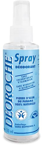 Déoroche Déodorant Spray Bleu Pierre d’Alun du Panama – Formule sans Hydroxyde d'Aluminium et sans Chlorhydrate d'Aluminium – Testé Dermatologiquement – 120 ml