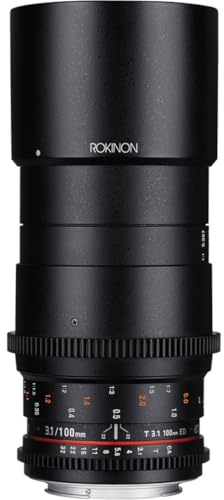 Rokinon Cine DS 100 mm T3.1 ED UMC Vollformat-Teleobjektiv für Olympus, Panasonic und BlackMagic Micro Four Thirds Kameras | Kino-Objektiv bietet reibungslosen manuellen Fokus und konsistente optische Leistung für professionelle Videoproduktion.