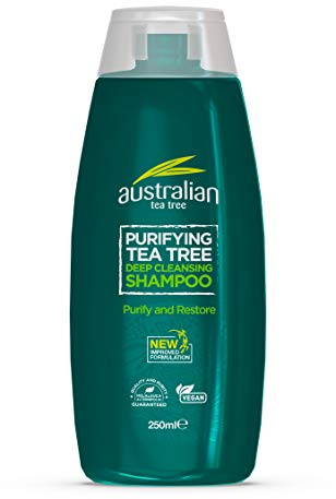 Australian Tea Tree Shampoo, Purifying, Natural, Vegan, Cruelty Free, Paraben and SLS Free, Deep Cleansing, 250 ml