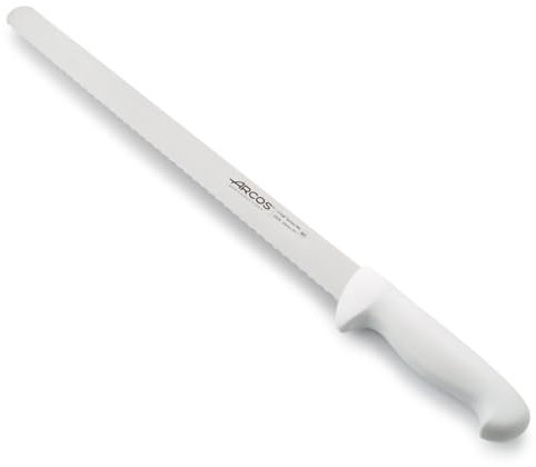Arcos Serie 2900 - Coltello Pasticceria Coltello Torta - Lama Acciaio Inossidabile Nitrum 350 mm - Manico Polipropilene Colore Bianco