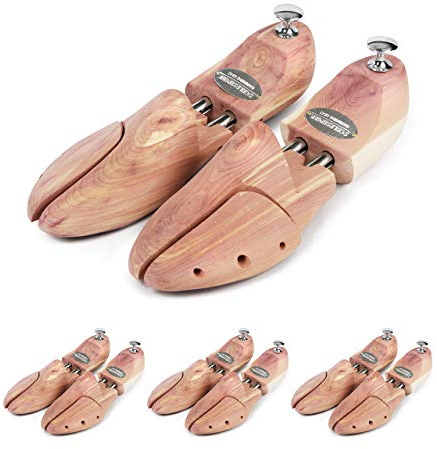 Schlesinger – 4 Paar Premium Herren Schuhspanner aus edlem Zedernholz für eine optimale Schuhpflege. Modell Kaiser. Größe 35 – 52 in Silber oder Gold.…