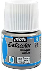 Pebeo Setacolor – Pintura para tela (45 ml, color gris