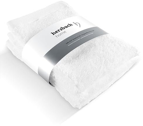 herzbach home Gästehandtuch 3er Set 30 x 50 cm (Weiß) – Hochwertige, weiche & saugstarke Gäste-Handtücher in Premium-Qualität – 100% natürliche Baumwolle