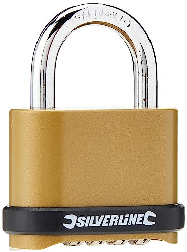 Silverline 472645 Zinc Alloy Combination Padlock 4-Digit 50 mm