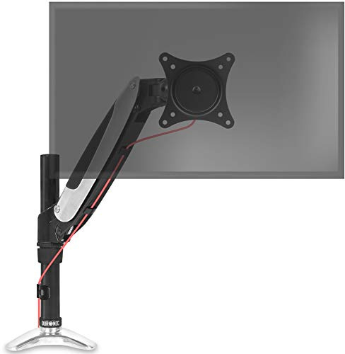 Duronic DM651X1 Monitorhalterung, Monitorständer für 1 Monitor bis 27 Zoll | VESA 75 100, Belastbarkeit 8kg, Höhenverstellbar, Neigbar -90° bis +85°, Drehbar 360°, Monitorarm mit Gasdruckfeder