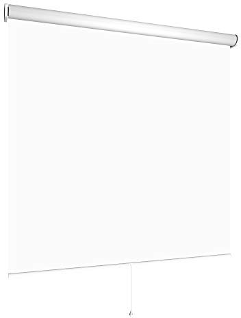 Springrollo Mittelzugrollo Schnapprollo Tür Fenster Rollo Vorhang Breite 60 bis 200 cm Höhe 180 cm Stoff blickdicht lichtdurchlässig Sonnenschutz Sichtschutz (Größe 200 x 180 cm, Farbe Weiß)