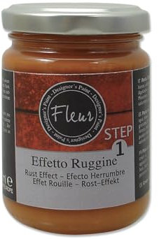 FLEUR DESIGNER'S PAINT | Colore Step 1 per Effetto Ruggine, 130 ml, Colore Ruggine, Base Acqua, Applicare Prima del Prodotto Effetto Ruggine Step 2 per ottenere l'Effetto Ruggine desiderato.