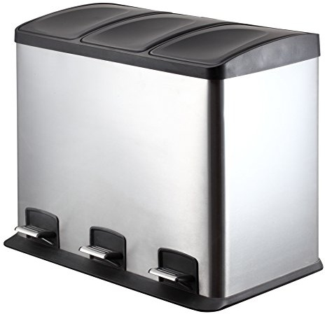 King Collection King Home P1592003 Pattumiera a Pedale 3X12 lt per Raccolta Differenziata