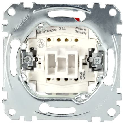 Schneider Electric Merten MEG3112-0000 Off Switch Insert, 2-Pole, 10 AX, AC 250 V, Plug-in Terminals, Flush-Mounted for Einabi Switches and Sockets, Made in Germany