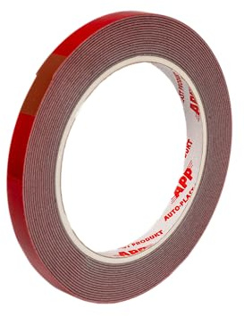 APP Acryl Tape Doppelseitiges Klebeband Extra Stark | Doppelseitiges Wasserdichtes Montageband | Rot | 5m Länge, 9mm Breite