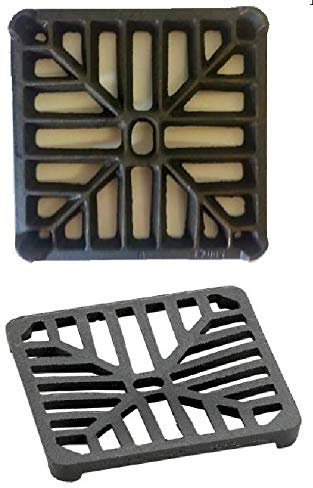 6 x 6 152mm x 152mm 9mm Thick Square Cast Iron Gully Grid/Grate Heavy Duty Drain Cover Black Satin Finish Deliveries to Mainland UK ONLY