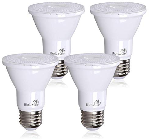 Bioluz LED PAR20 LED Bulbs 3000K 90 CRI 5.5W = 75W Replacement Soft White Dimmable Spot Light Bulb E26 Base 40 Degree Beam Angle UL Listed & Title 20 4-Pack