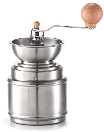 Zeller 27219 Molinillo de café, Acero Inoxidable 9.5 x 9.5 x 22 cm, Plata