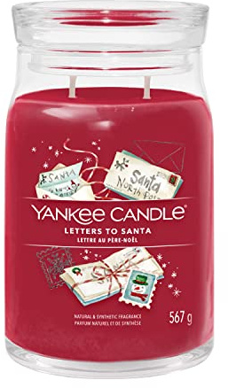 Yankee Candle Signature Duftkerze | große Kerze im Glas mit Duft „Letters To Santa“ und zwei Dochten | Soja-Wachs-Mix