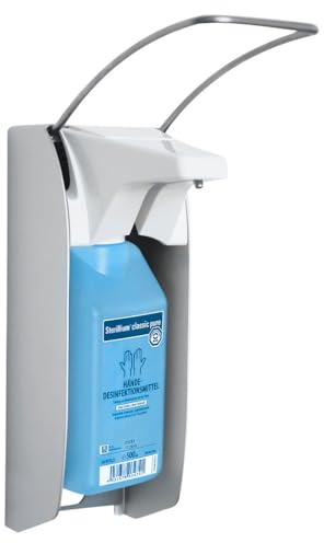 HARTMANN 9755720 Bode Eurodispenser 1 Plus und 1 Plus Touchless Metallspender, Spender mit Langem Armhebel, für 1L-Flasche