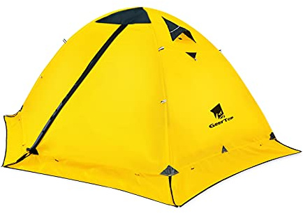 GEERTOP Tienda de campaña para 2 Personas, 4 Estaciones Impermeable Doble Capa Tienda de Camping para Caza, Senderismo, Escalada, Viajes, fácil configuración | Independiente, montaje rápido, marco de aluminio, doble pared, delantal de nieve, doble dispositivo