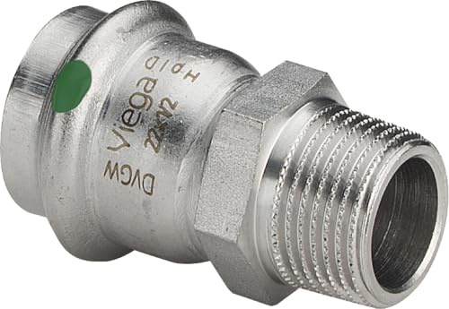 Viega Sanpress Inox Übergangsstück mit AG, mit SC-Contur, Modell 2311, 22 mm x 1