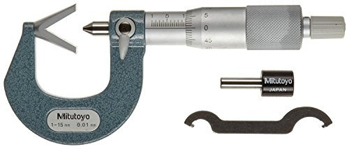 Mitutoyo 114-101 Bügelmessschraube mit V-Amboss, 1-15 mm