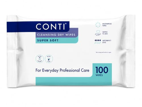Synergy Conti Supersoft Large Dry Patient Cleansing Wipes (1 Pack of 100)
