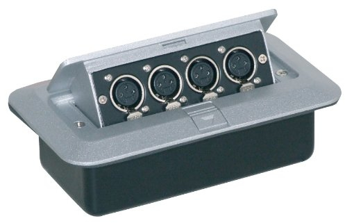 Pop-up AV Combination Plate with 4 x 3 Pin XLR Sockets