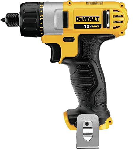 DEWALT 12V MAX* Cordless Screwdriver, 1/4-Inch Hex Chuck, 1-Inch Bit Tips, Tool Only (DCF610B)
