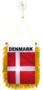 AZ FLAG Autofahne Dänemark 15x10 cm Dänische Polyester 100D Saugnapf | Für außen Autoflagge Danmark genähte wetterfeste Ausführung 100D Polyester