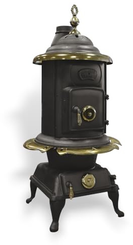 Stufa riscaldamento a legna 10 kw in ghisa 61x54xH131 cm