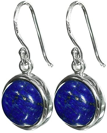I-be, Lapis Lazuli Edelstein Ohrringe oval 925 Silber, Länge 3,3 cm im Geschenketui, 392912 g S